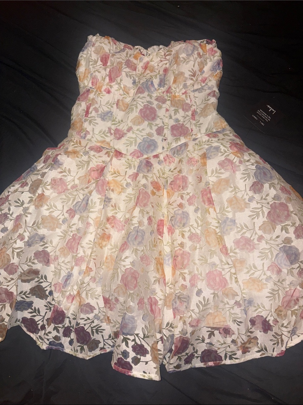 NWT Lulus Strapless Floral Dress